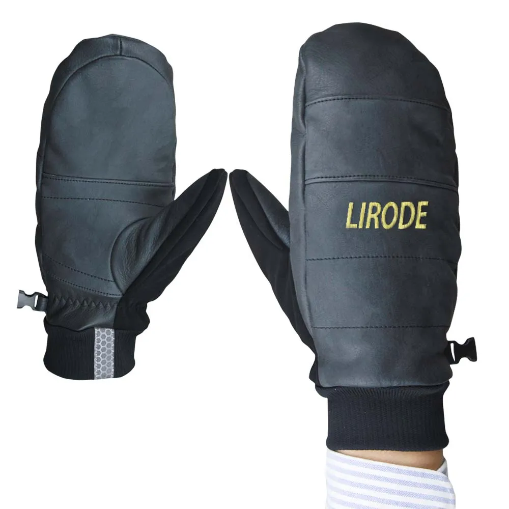 Cold Weather Waterproof Snowboarding Skiing Snow Mitts Gloves with Fingers Outdoor Winter Warm Black Ski Mittens for Men Women