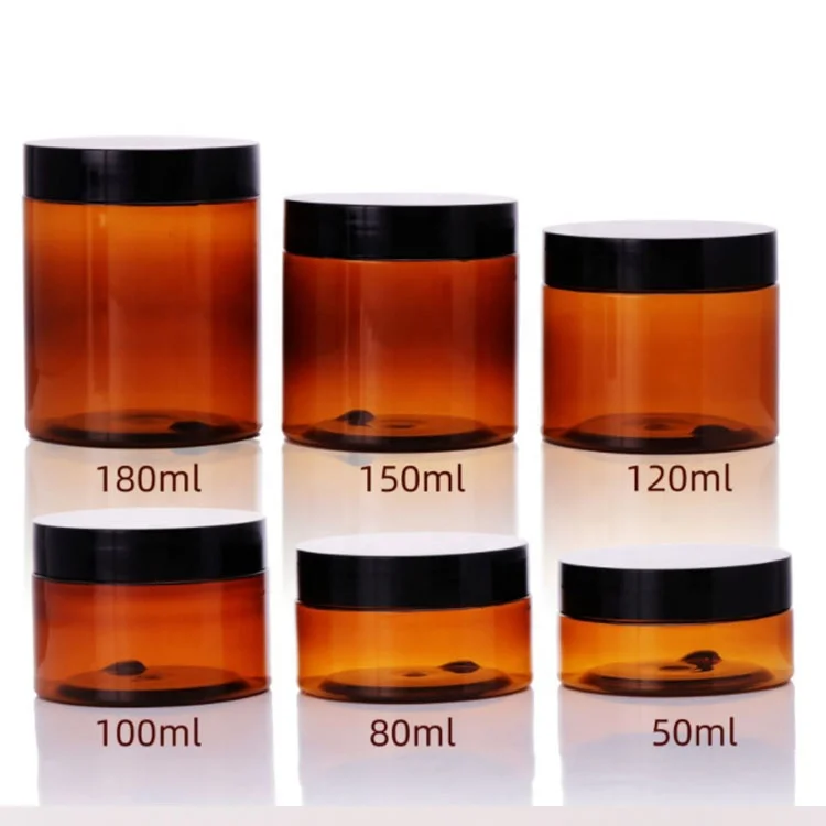 8 oz 250g thick wall acrylic marble  jar lipscrub container brown amber pet 8oz cosmetic plastic jars with lids for honey