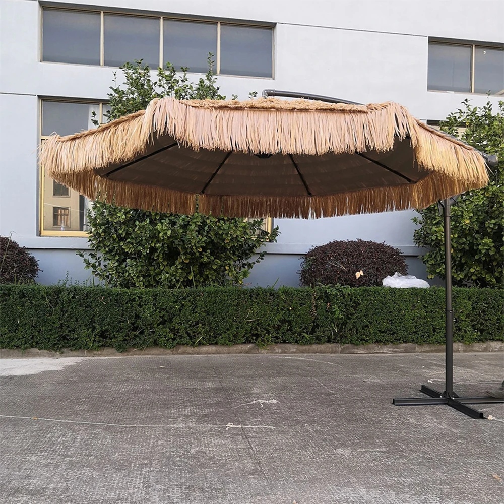 Custom Luxury 8ft Windproof Swimming Pool Palm,Palapa Thatch Straw Parasol Patio Beach Umbrellas Outdoor/