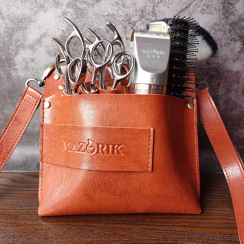 Unisex Retro Double Layer PU Leather Waist Bag Vintage Style Mobile Phone Case with Keychain Outdoor Travel Pouch
