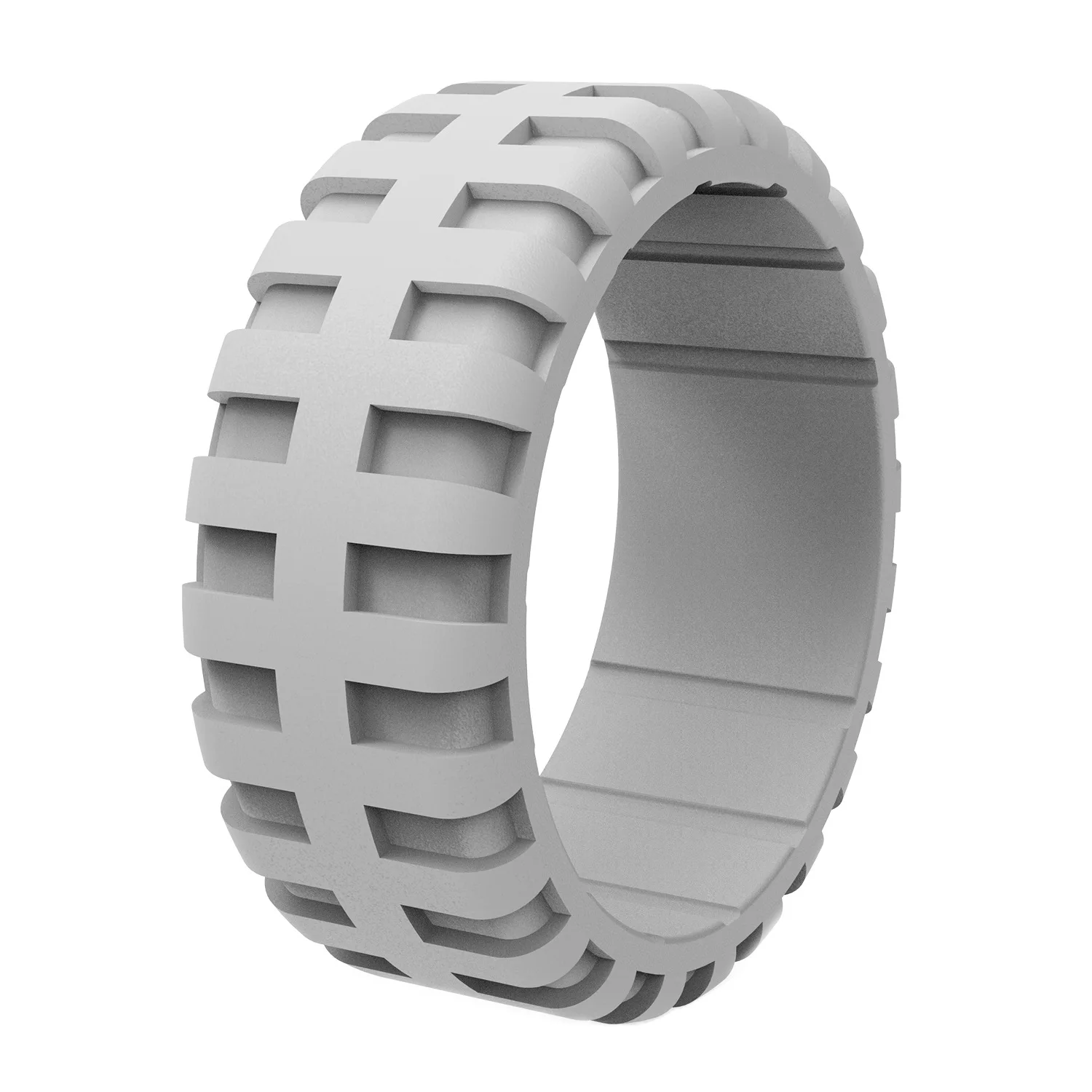 Unique Design 9mm Width Breathable Comfortable Tire Silicone Sports Ring for Men Wedding Rubber Bands