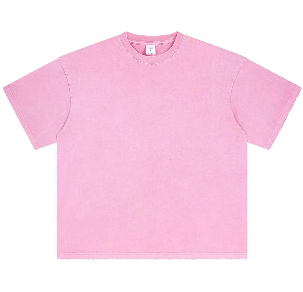 Custom Plain Black Oversized Acid Washed T-shirt Tee T Shirts Print Wholesale Blank Stone Distressed Vintage Washed Tshirt