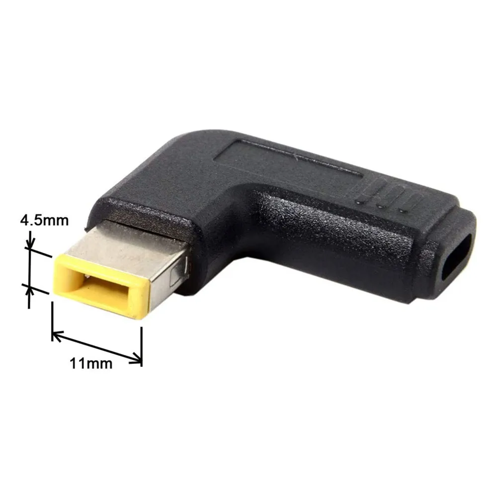 
USB Type C Female to Square Male Plug Dc Power Adapter Converter Laptop Charger Connector for Lenovo T450 T450s T460 T470 T470s 