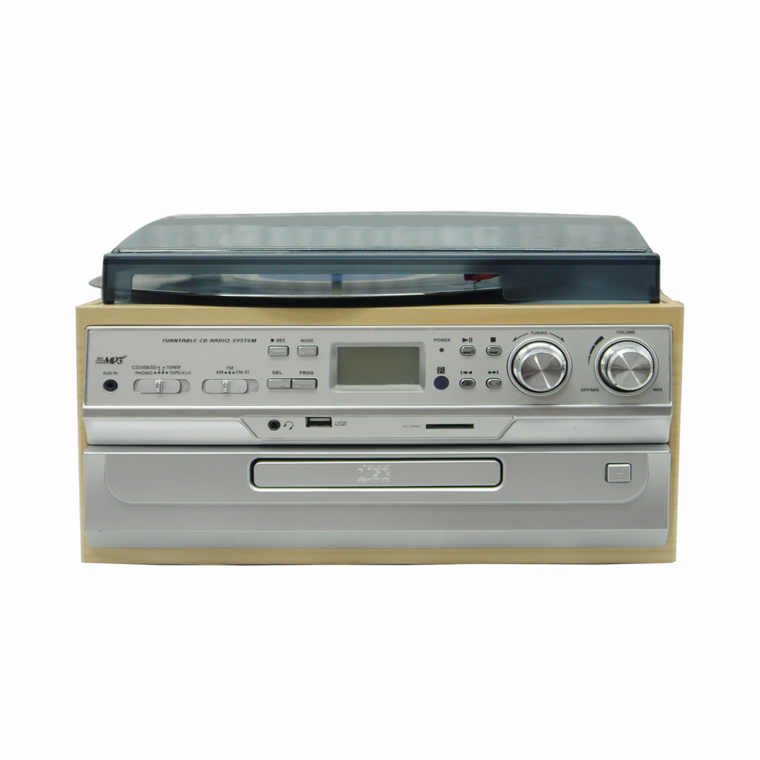 Hot Selling Acoustic Platter USB Turntable Platter with Professional Audio Stereo CD Speaker