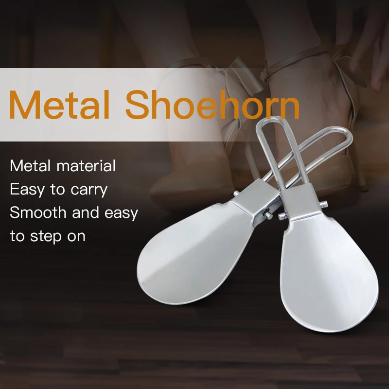 Factory Wholesale Small Sizes Metal Shoehorn Shoe Helper Short Stainless Steel Shoe Horn