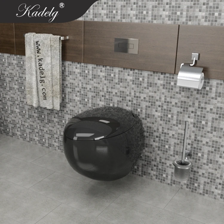 UK Design Sanitary Ware Black Wall Mounted Egg Pod Toilet Seat
