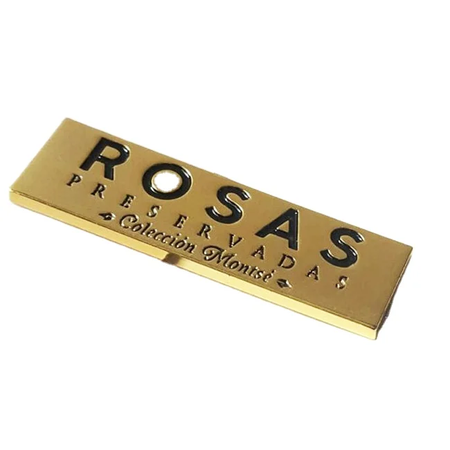 Custom Engraved Metal Brand Logo Label Nautical Style Name Plate for Handbags Coin with Letters Theme