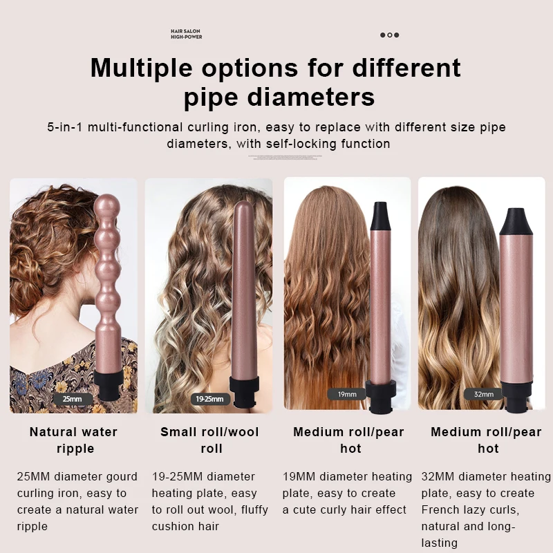5 in 1 hair dryer 110V 220v  multi styler with curling Iron straightener multi functional professional hair dryer styling tool
