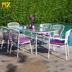 MX four season modern outdoor living home rattan wicker bistro lawn furniture set