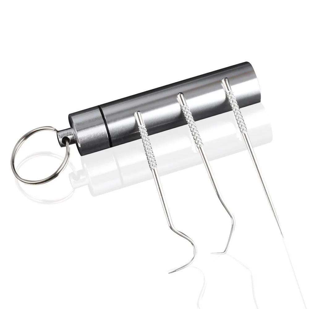 Stainless Steel Toothpick Aluminum Metal Toothpick Holder Decorative Portable Outdoor Dispenser With Reusable Food Fruit Picks