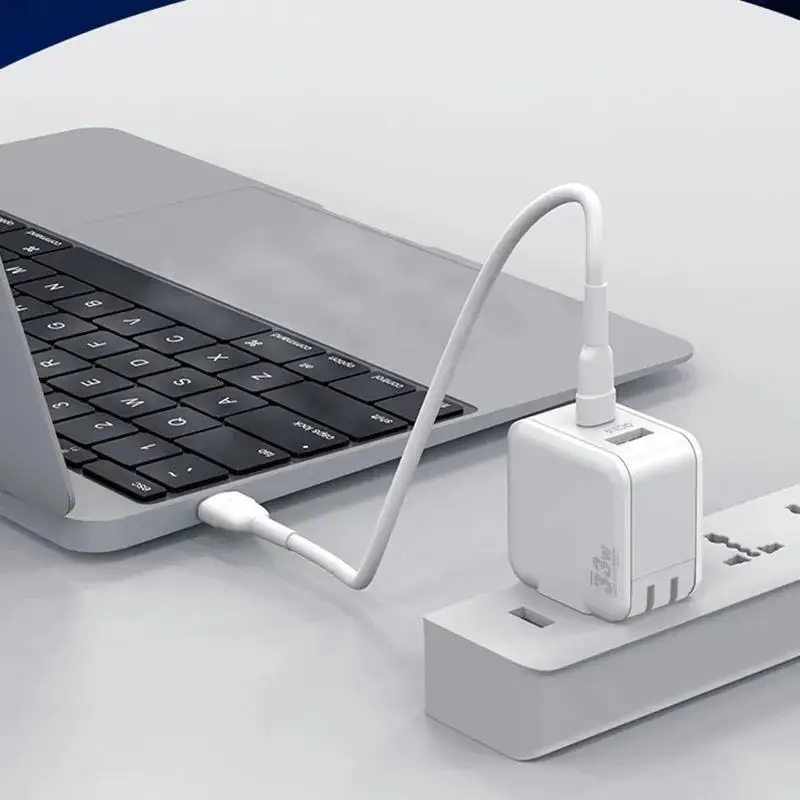 Pogo Foldable Interchangeable US EU Plug 2 Port PDCertified 33W Fast USB C Charger Type C Charger PPS Wall Adapter