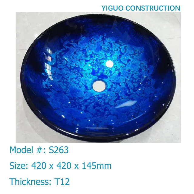 
Tempered Glass Vessel Sink, with cUPC certificate, gold fish vessel. 