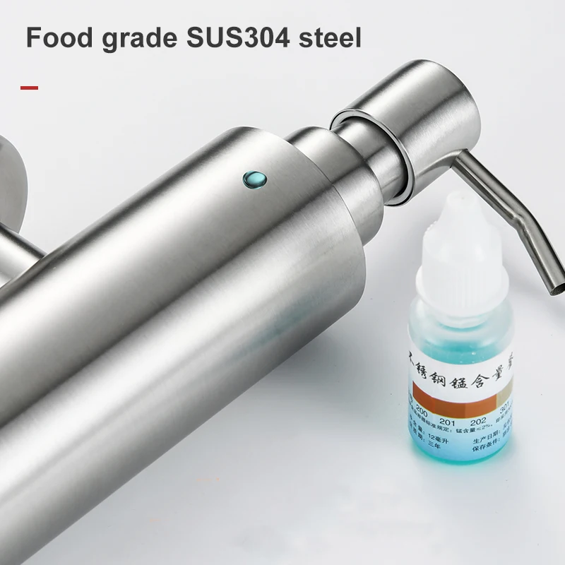 Wholesale Price 304 Stainless Steel Black Wall Mounted Liquid Soap Shampoo Dispenser for Toilet Bathroom