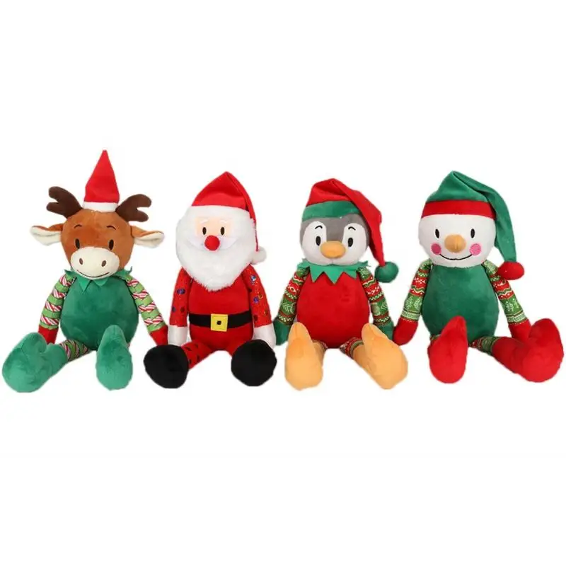 2024 New Custom Christmas Plush Dolls Santa Claus Snowman Elk Penguin Christmas Soft Toy For Xmas Gifts