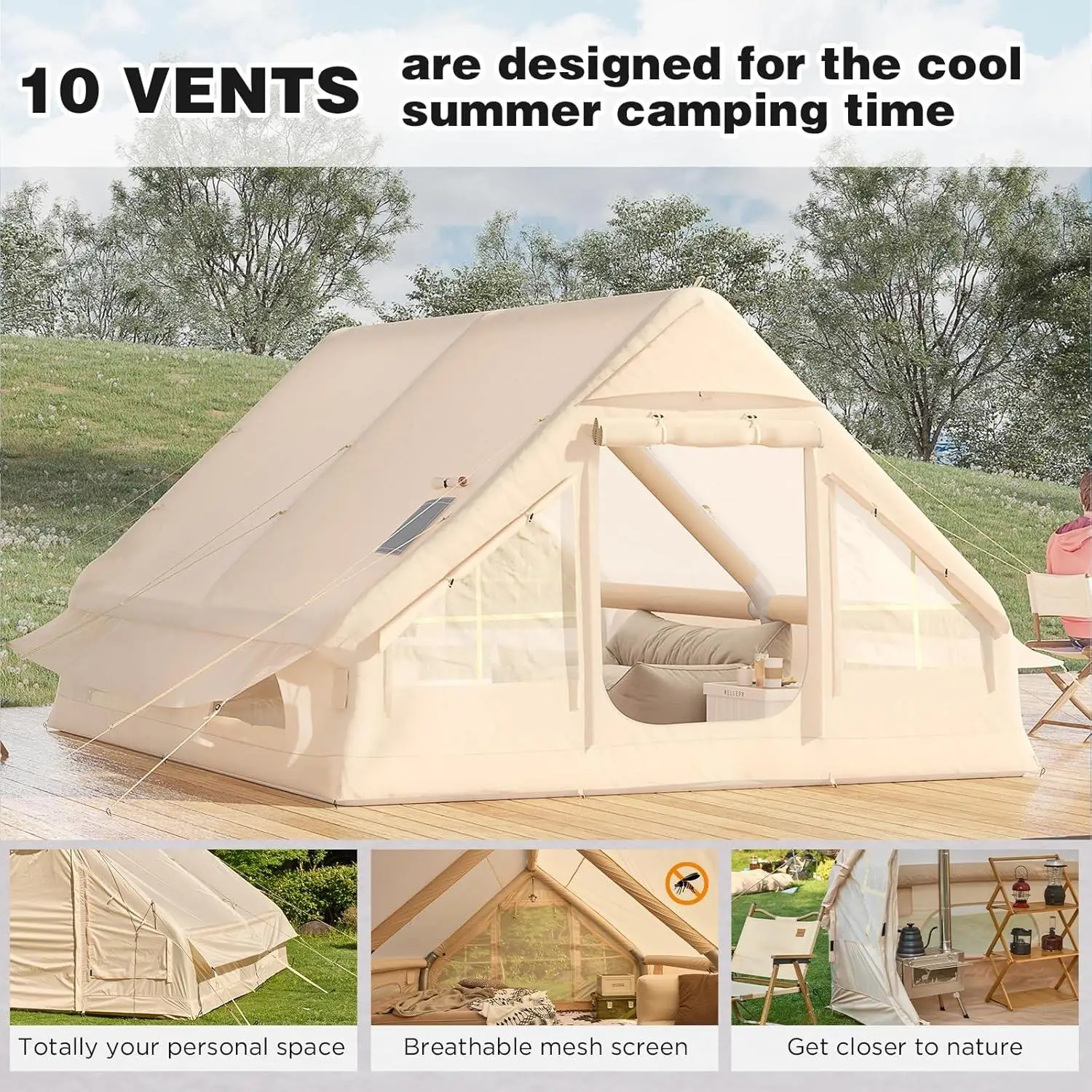 China Factory Supply Travel Tent Tents Camping Outdoor Heavy Duty Camping Inflatable Tent