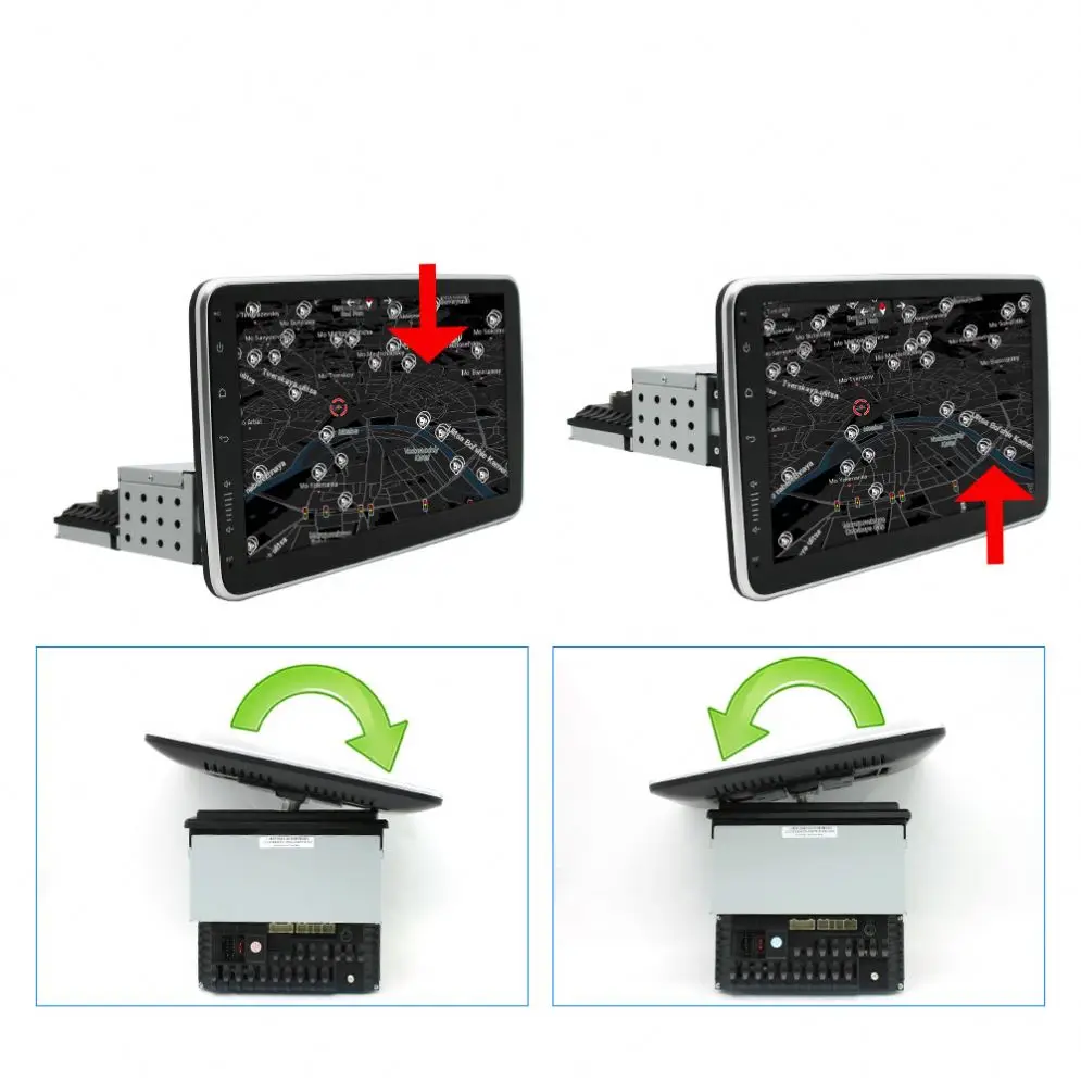 360 Degree Rotation 10 Inch Car Audio System Monitor Display Dingle Din Car Stereo Touch Screen DVD Player Car Audio Speaker