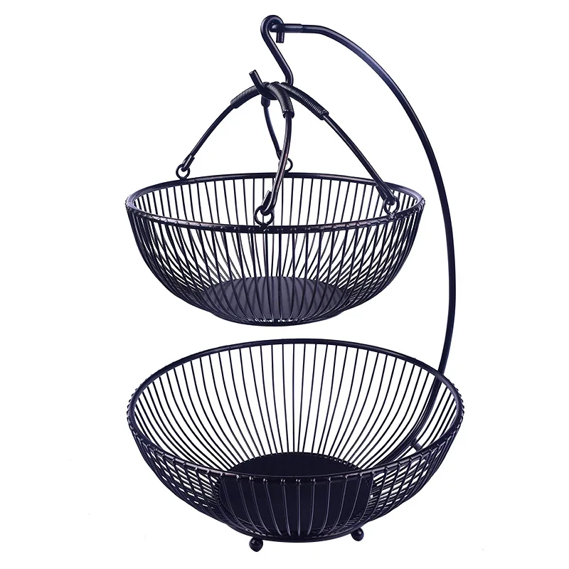2 Layer Adjustable Fruit Basket Nordic Home Decoration Storage Basket