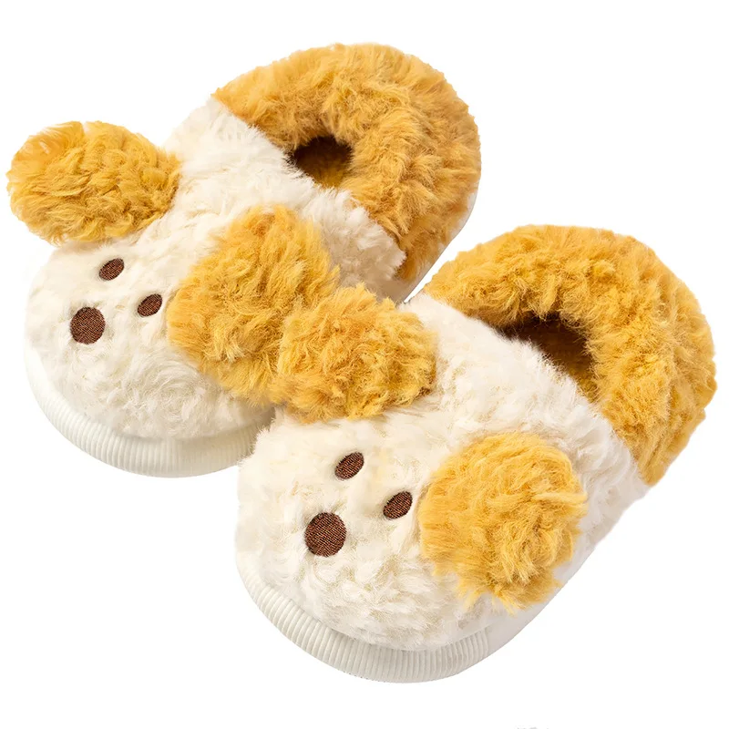 Cheerful Mario Soft children shoes plush kids fur winter Slides for boys girls Baby Slippers stock