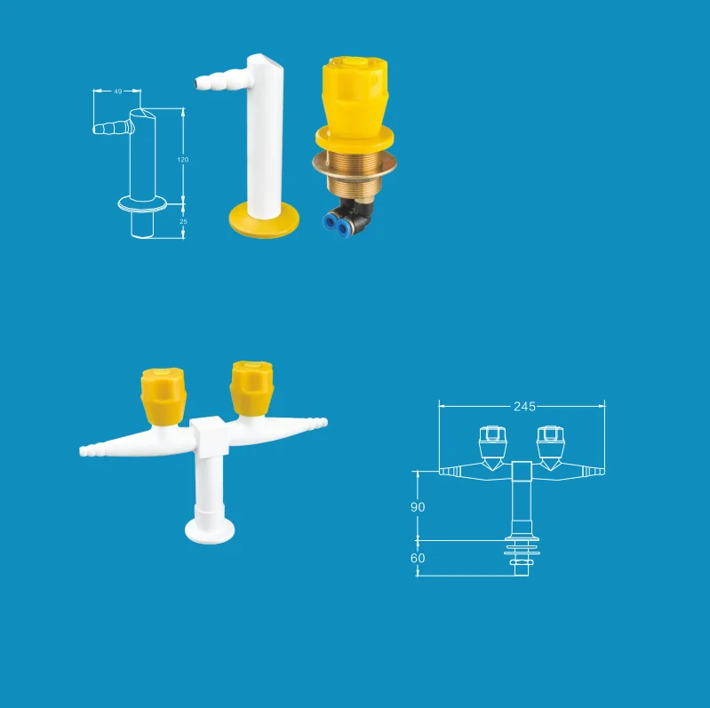 High quality fume hood accessories Gas tap Chemistry laboratory Gas faucet two-way laboratory equipment