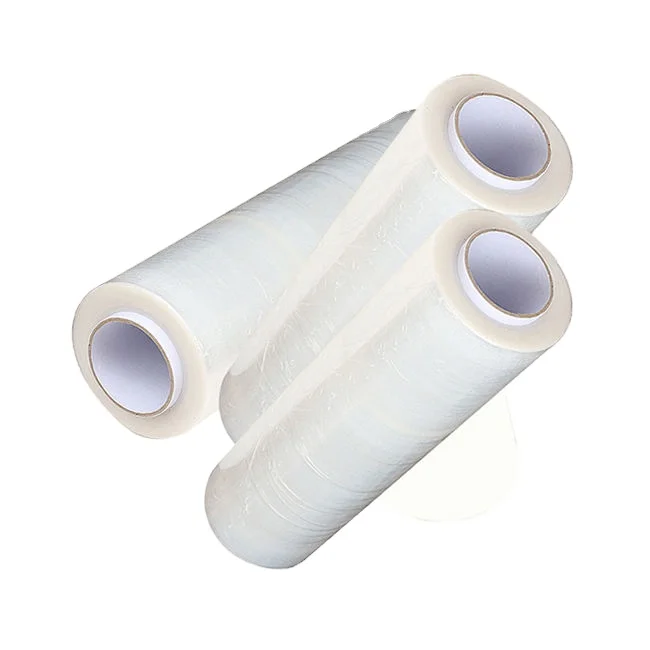 Hand Stretch Film Jumbo Rolls Shrink Wrap Pallet Lldpe Plastic Roll Transparent Hand Stretch Film