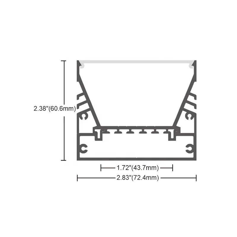 LED Channel with Milky White Diffuser LED Track Extrusion U shape channel LED light Aluminum Profile