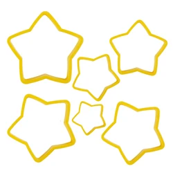 6pcs/set Pentagram Star Cookie Cutter Mold 3D Fondant Pastry Biscuit Fondant Cake Baking Mold DIY Cake Decorating Tools