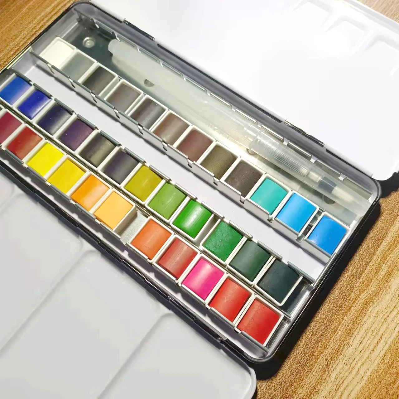 Professional grade 36 Colors Solid Watercolor Paint Set Aquarelle with Palette Painting Tools Brushes