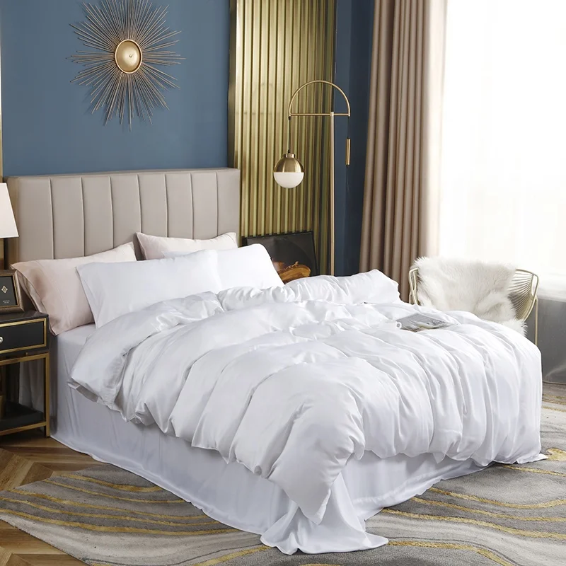 Manufacture solid color bamboo sheet set customized luxury bamboo bed home sheet sets 4 piece bamboo Bedding Set