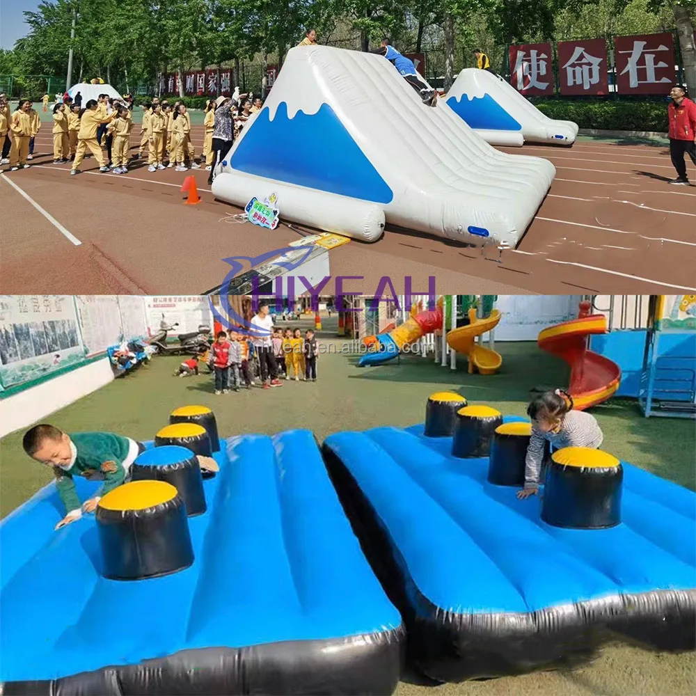 Team Building Game Inflatable Giant badminton,s double  map