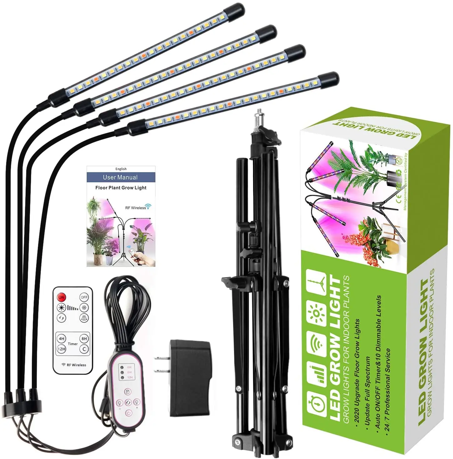 Skylight Wholesale 1 / 2 / 3 /4 Head Full Spectrum Timer Dimmable 10W/20W/3040w LM301H Quantum LED plant Grow Light