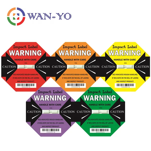 Impact Recorder Label Sticker 50G Shock Indicators Packaging Label