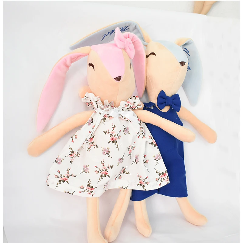 Nordic style rabbit toy hot selling  emboridered details, emborider names, custom labelling plush toy