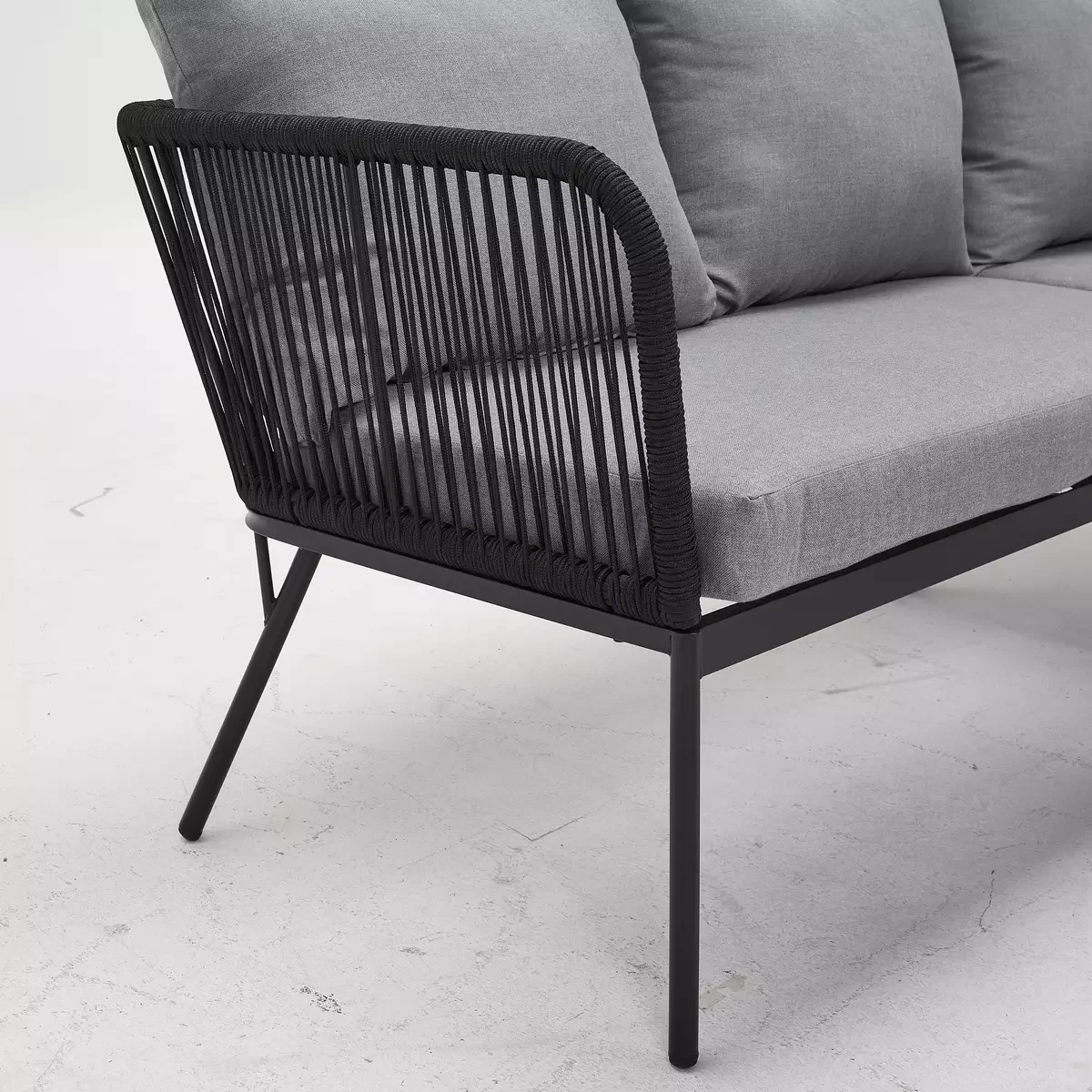 YOHO Outdoor garden Furniture Rope Aluminum Frame Sofa Set couch conversation corner sectional sofa with cushion