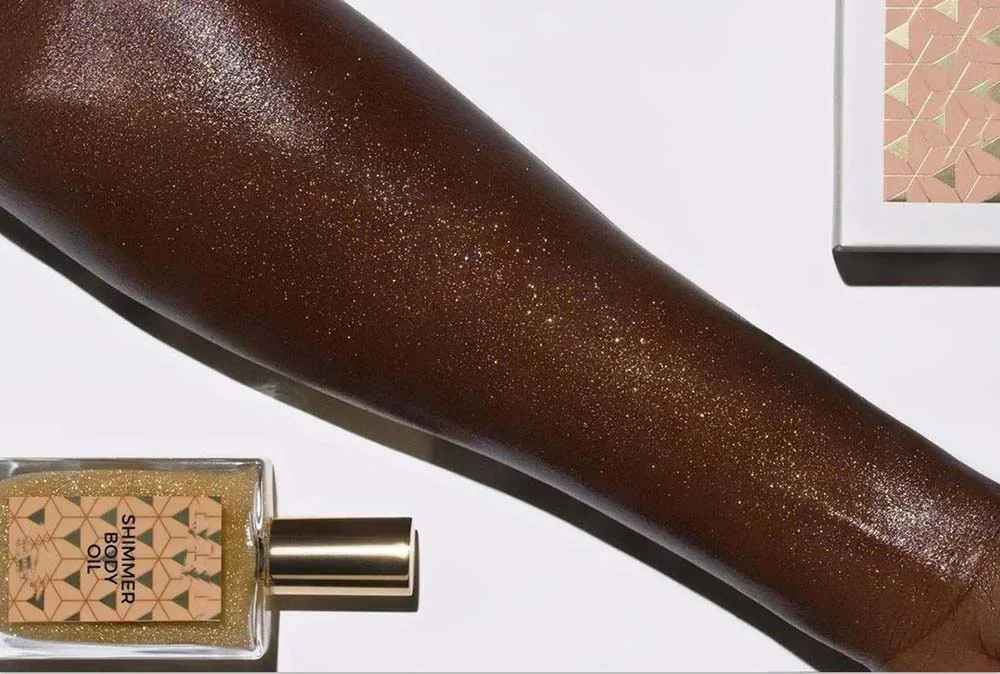 Hot sale private label waterpoof body glow shimmer body oil