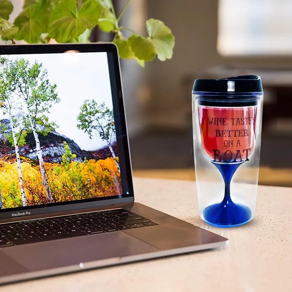 10oz Popular New Design Double Wall Transparent Plastic BPA Free Customized Color Logo For Party Festival