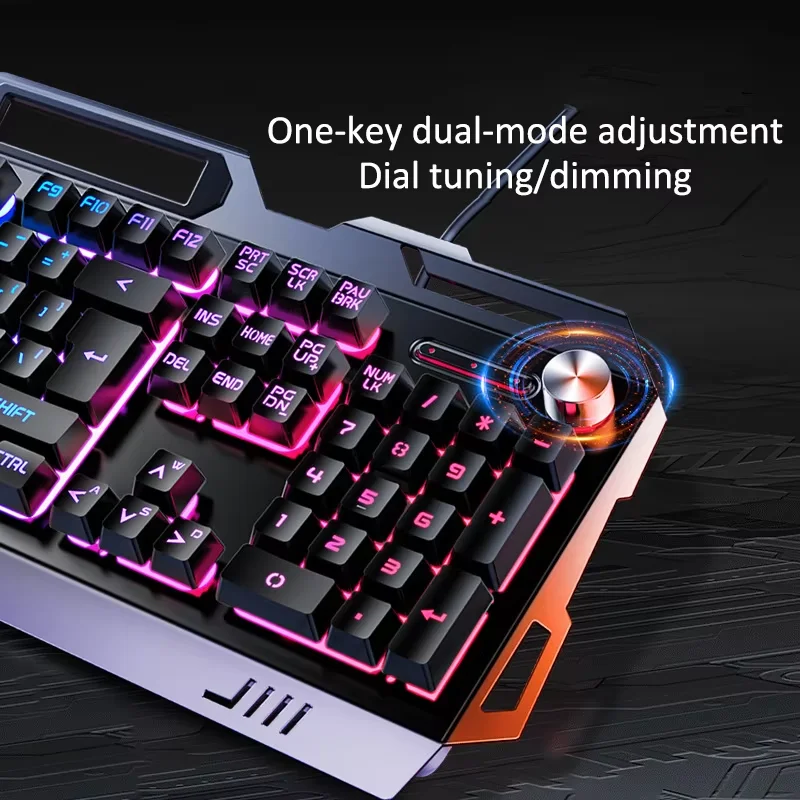 New Mechanical RGB Back light Keyboard Mouse Headset Combination Wired Desktop 104-Button Gaming Combo