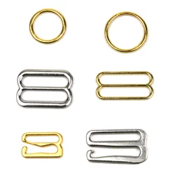 Underwear accessories bra ring slider manufacturer custom metal lingerie hardware bra strap adjuster slider ring g hook 10mm