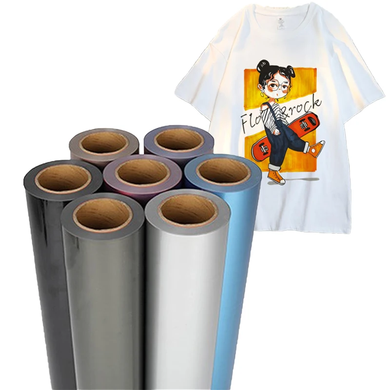 New product  1.37*50 m  Heat Transfer Vinyl  HTV Half-mirror pearlescent lettering film for Clothing  Throw Pillows Printing