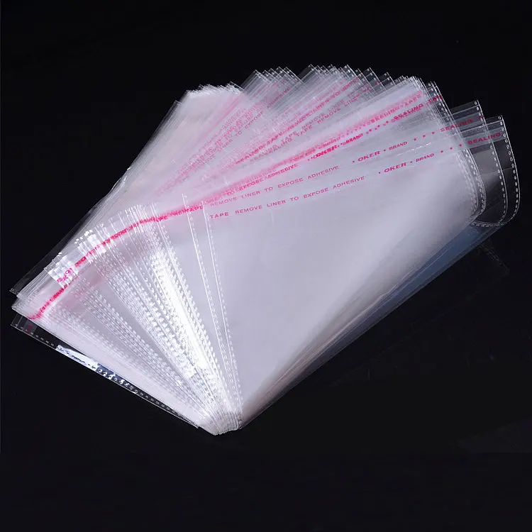 Wholesale Custom Printed Clear Transparent Jewelry Cellophane OPP Plastic Bag With Self Adhesive Flap