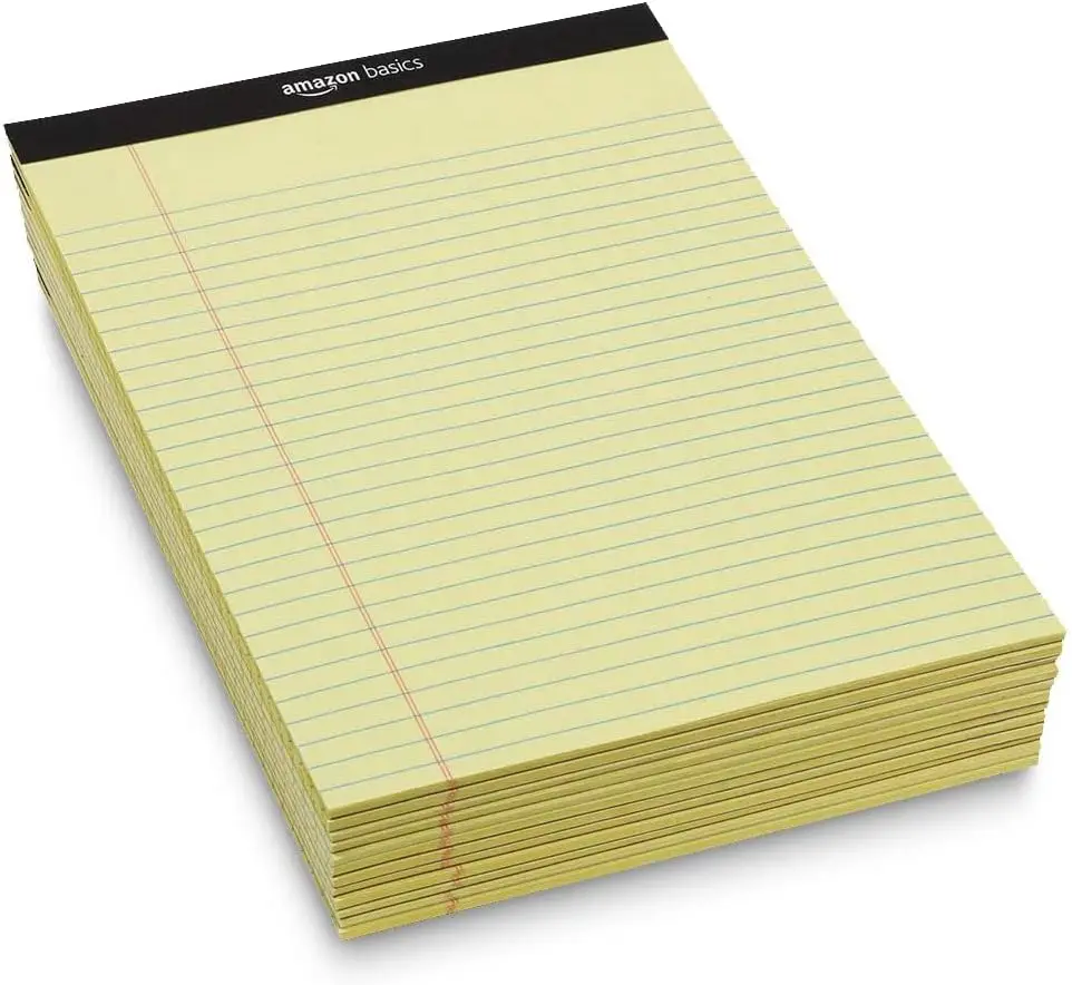 Custom Same Style As Amazon Basics logo with Letter & Legal  Wide Ruled Lined Writing Note Pads with Perforate line