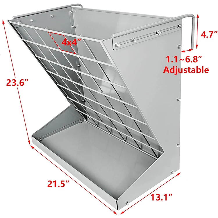 Heavy-Duty Galvanized Metal Hay and Grain Feeder Display Stand Rack for Goats, Sheep, Horse