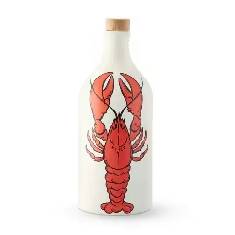 Premium Italian Extra Virgin Olive Oil Dispenser Collectible Handpainted Ocean Animal Patterns Ceramic Oil Bottle With Cork