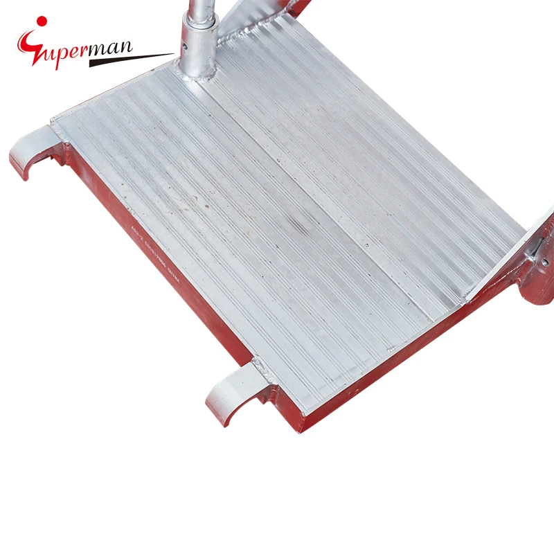 Aluminium Ladders platform Folding Stairs With Handrail petrochemical industry platform step