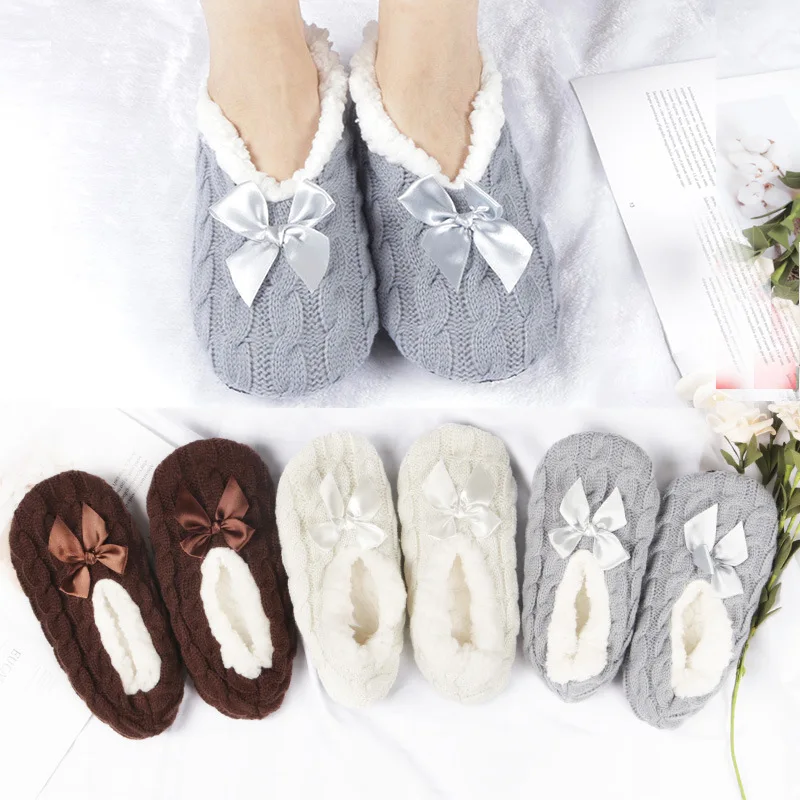 Factory Ladies Indoors Fluffy Flat Carpets Ballerina House Fur slippers Socks Women