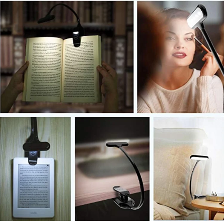 
Book Lamp Rechargeable Foldable USB LED Foldable White Light Body Item Battery Warm light clip on reading light 