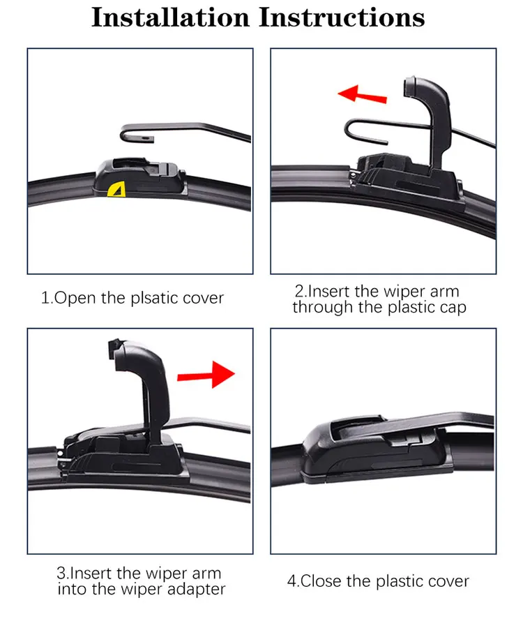 Best supplier of  Universal  Windshield Wiper Blade front and rear frame metal wiper blades for car window cleaning