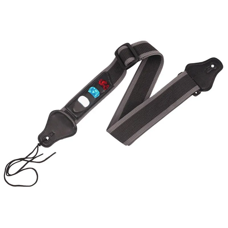 Adjustable Electric Guitar Strap With 3 Guitar Picks Holders Pu Leather Ends Acoustic Guitar Bass Strap Belt Accessories