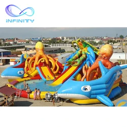 Hot selling Amusement inflatable park summer swimming pool water park outdoor inflatable water park for adults