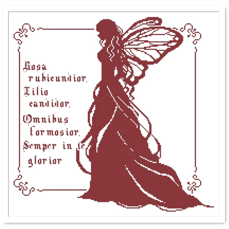 
DPR100 Butterfly fairy cross stitch kit package aida 18ct 14ct 11ct white cloth unprint canvas embroidery DIY handmade 