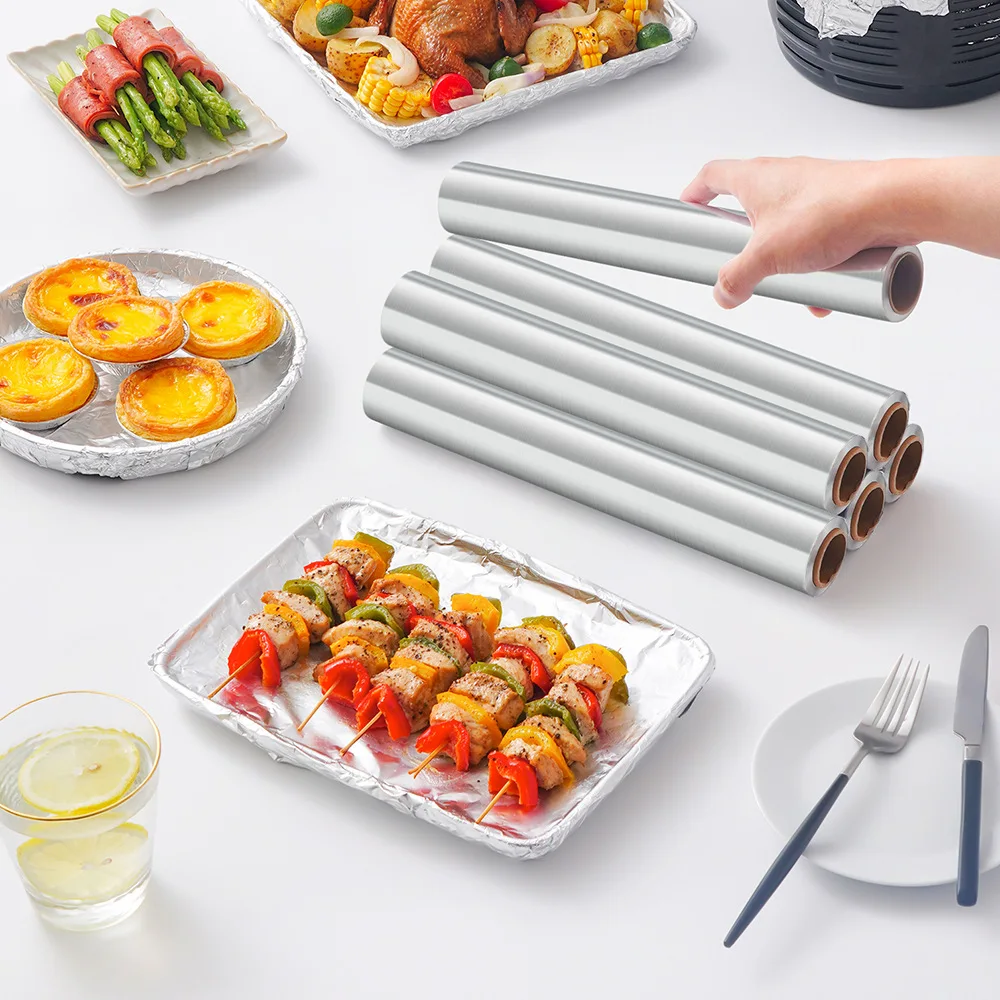 Kitchen disposable aluminum foil paper roll wholesale BBQ tin foil 30 cm width